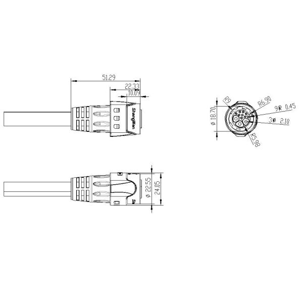 M19 водонепроницаемый соединитель самозамыкающийся промышленный женский соединитель 3+9 PinSignal питание интегрировано