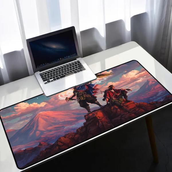 Rubber Custom Amine Design Printed Large Xxl Extended Microfiber Cloth Gaming Desk Mat
