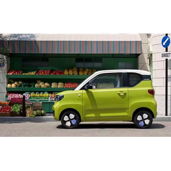 Pure Electric Wuling Mini EV Car 3 Door 4 Seat Hatchback with Max Speed 100km/h Blue