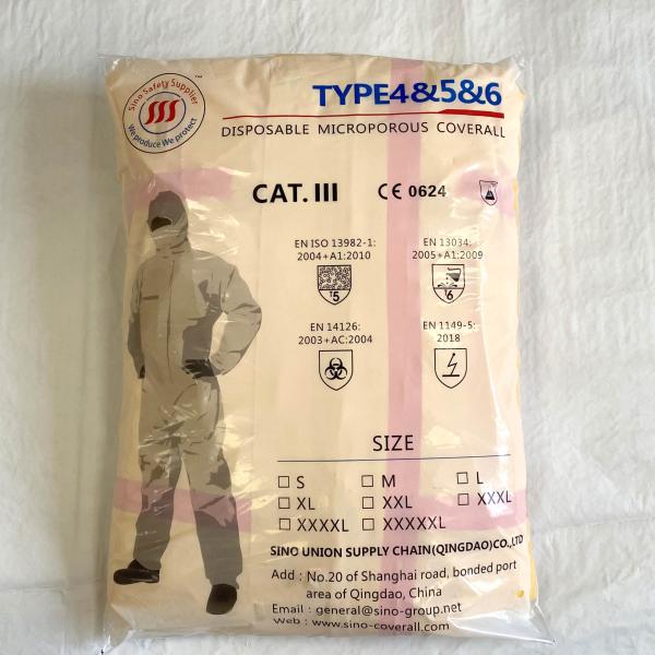 Yellow Type 3 Disposable Coverall Pp Pe Coated Heavy Industry For Oil