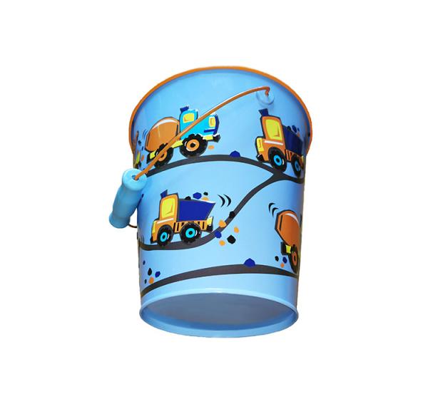Lovely Galvanized Metal Buckets For Children , Mini Tin Buckets With Handle