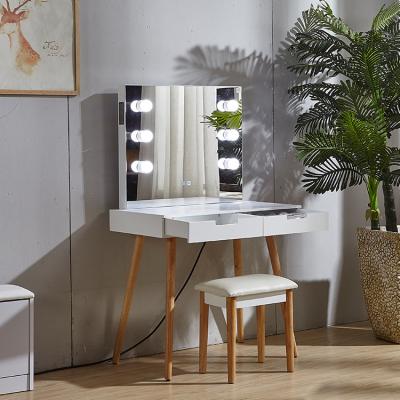 NC Hand Painting E1 MDF Panel Vanity Makeup Table With Bluetooth