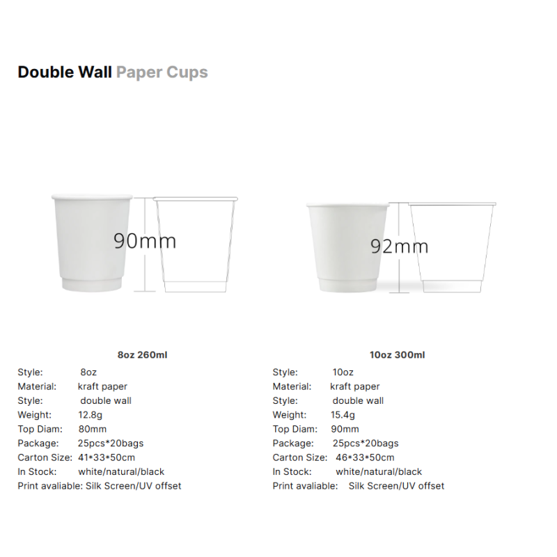 Hot Stamping 90mm Double Wall Pink Paper Cup 8oz 10oz 12oz with Print logo