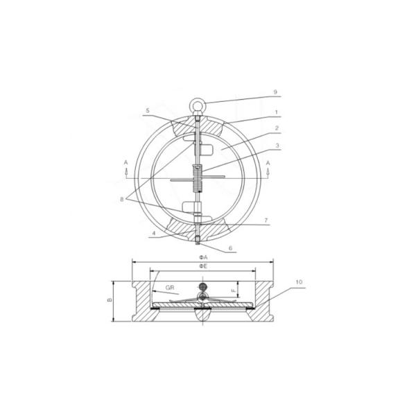 Wafer Dou Disc Axial Check Valve 4 in Stainless Steel Check Valve