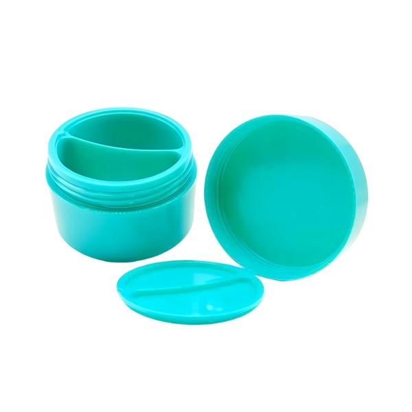 Eco Friendly 50g+50g Matt Surface Double Layer Cream Jar With Spoon