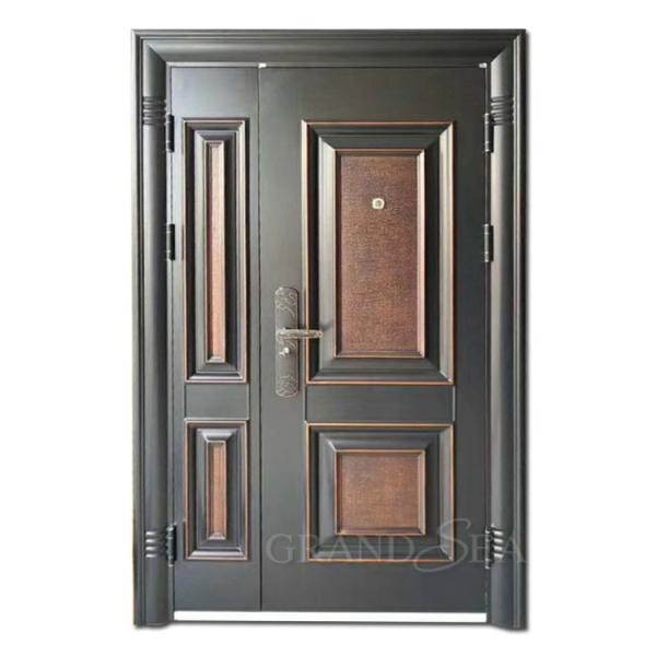 Iran Standard  Pre-hung  Carved square  Anti-explosion High Quality 5 Point Lock Steel Front Entrance Door