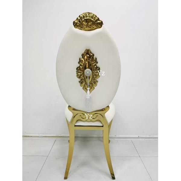 Обедать высокая задняя нержавеющая сталь ткани стула банкета свадьбы для событий W50xD65xH110cm