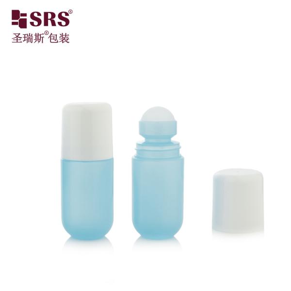 RPPA-50ml Empty PP Plastic Roller Bottle Blue Round Top Hollow Ball For Gel