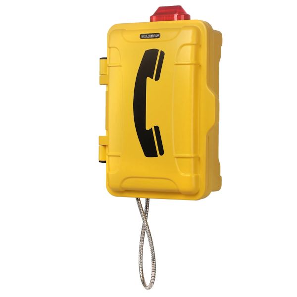IP68 Industrial Weatherproof Telephone with Wall-Mounted/Pole-Mounting and Telescopic Stainless Steel Cable Tube