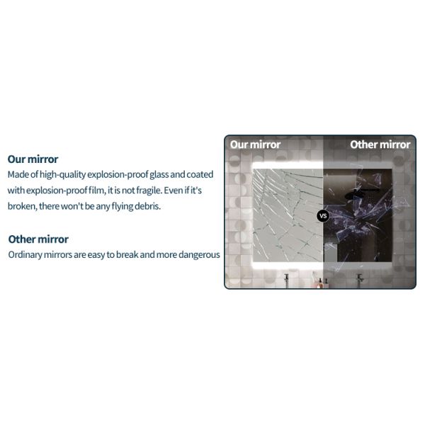 Shatterproof Wall Hung Vanity Mirror 60*80CM 70*90CM 75*100CM 75*120CM
