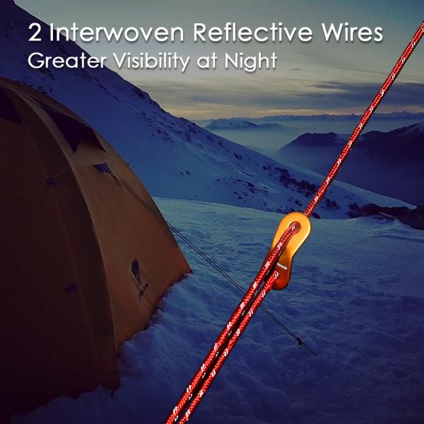 Dark Luminous Reflective Tent Guy Lines