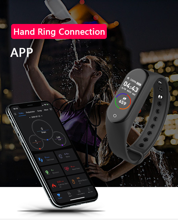 M14 браслет андроида Wristband управлением музыки уведомления кровяного давления BT4.0 SMS Smartwatch 80mAH