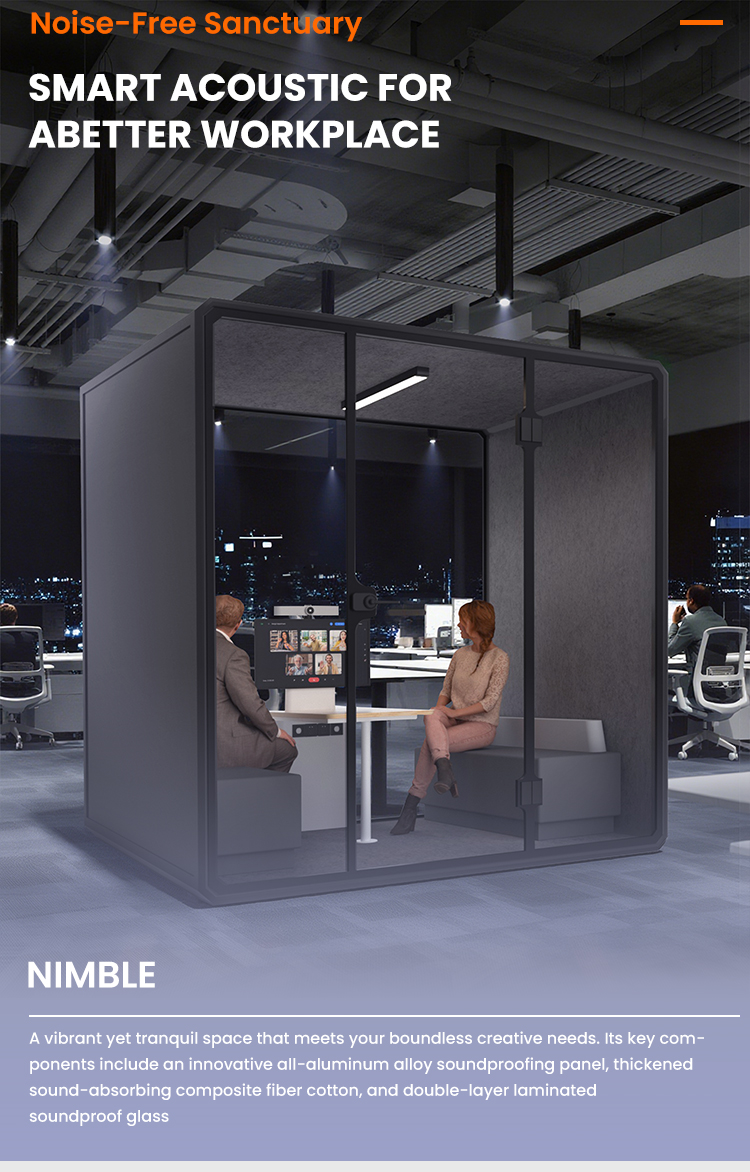 Model XL Compact Soundproof Meeting Booth Silent Modular Soundproof Room