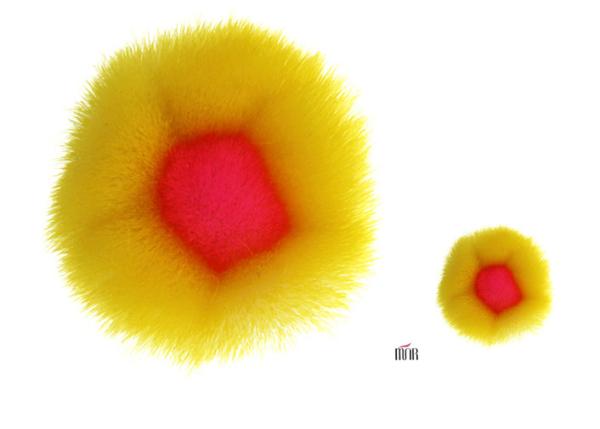 Bicolor Flower Shapes Powder Flat Top Kabuki Brush Plastic Handle