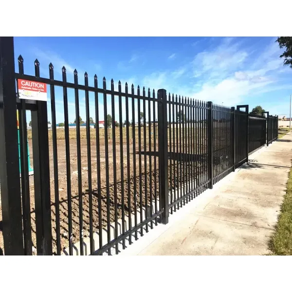 Black Galvanized 6ft 8ft Wrought Iron Fence Steel Picket Fence Panels