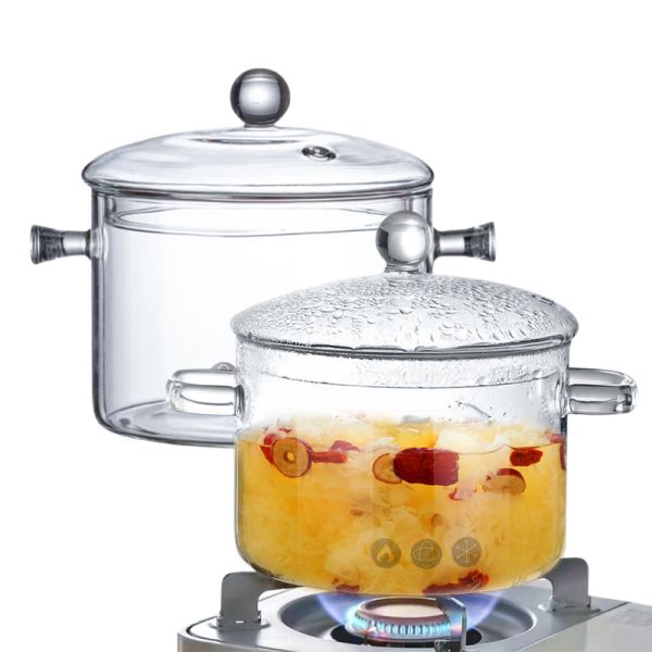 Lead Free High Borosilicate Glass Cooking Pot Heat Resistant For Baby Food