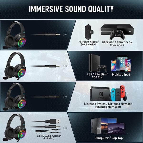 Bengoo G9000 71 Noise Cancelling PC Gaming Headset With RGB Mic Custom Logo