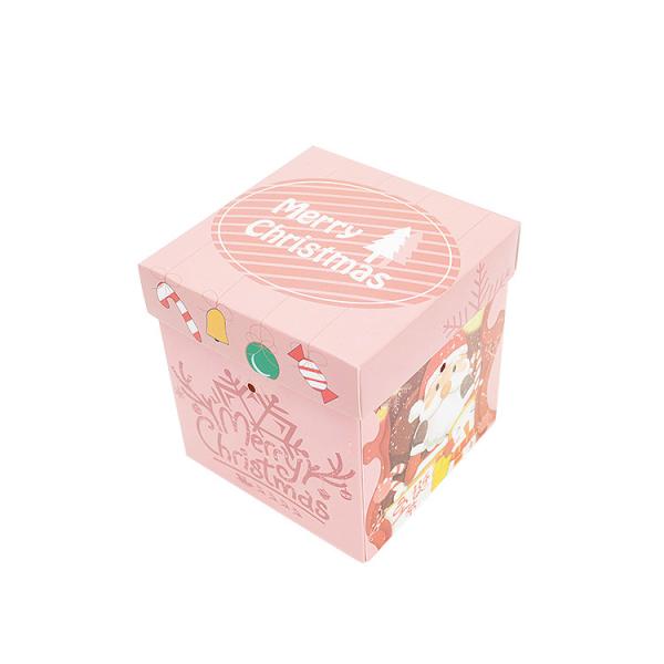 Caja de regalo de Navidad con tapa hecha de papel recubierto en tamaño personalizado para el embalaje de regalos