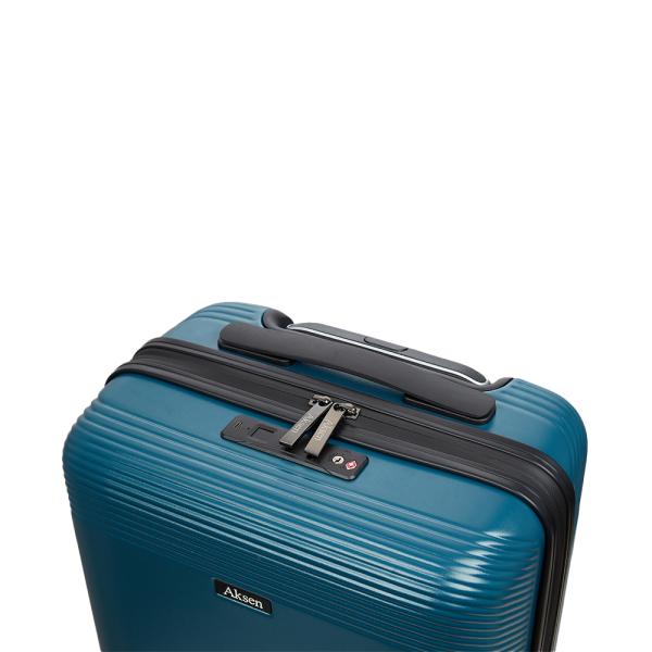 Rodas de aluminio telescópicas de mano portátil de cabina verde maleta giratoria con huella digital TSA bloqueo para viajes de negocios