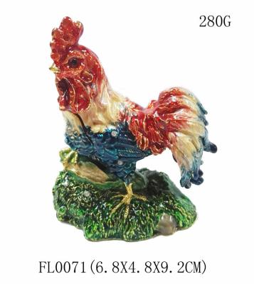 Wholesale rooster metal jewelry box rooster decorative box fashion rooster cock  jewelry box