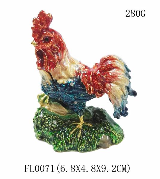 Wholesale rooster metal jewelry box rooster decorative box fashion rooster cock  jewelry box