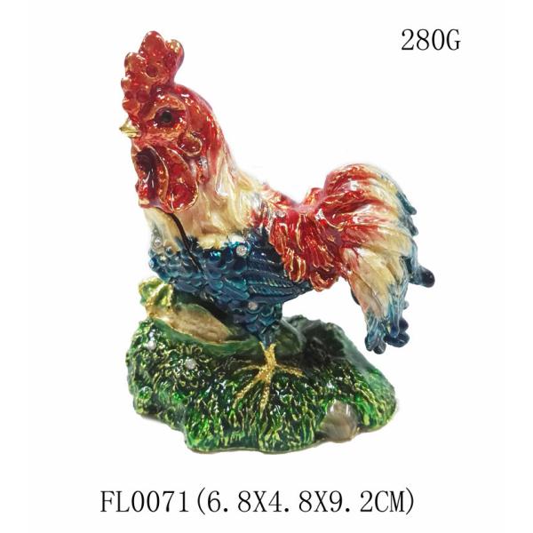 Wholesale rooster metal jewelry box rooster decorative box fashion rooster cock jewelry box