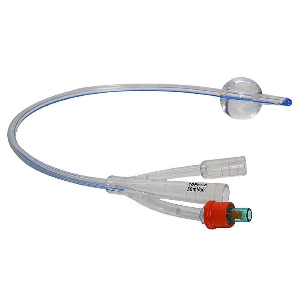 Three Way Silicone Urinary Medical Foley Catheter 14fr For Surgery