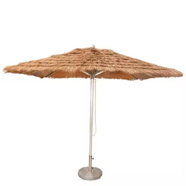 8 FT Aluminum Vintage Maldives Umbrella Beach House Hula Beach Umbrella Resort Thatched Tiki Umbrella