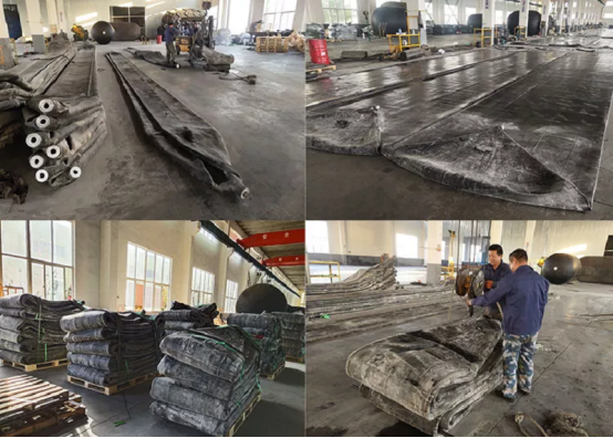 Корабль безопасности запускает черные резиновые надувные морские подушки безопасности 3-24 м