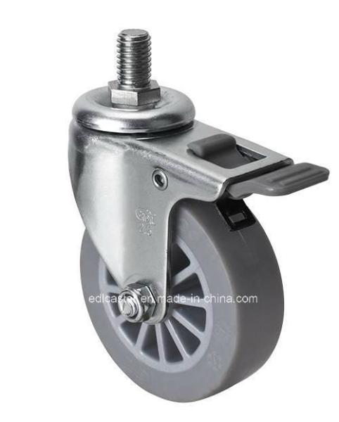 Edl Mini 2.5 30kg Threaded Brake TPE Caster 26425-53 for Durable and Long-lasting