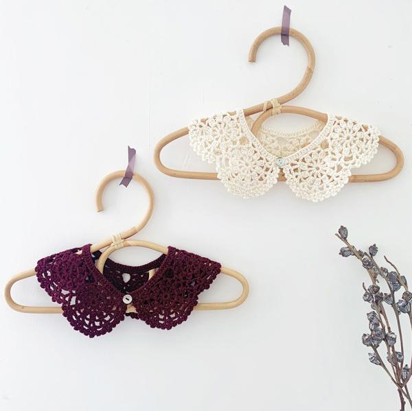 Y-F Baby Girls Two Color Lotus Leaf Collar Hand Crochet Cotton Lace Flower False Collar Accessories