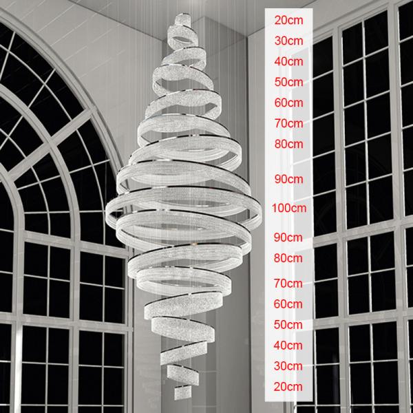 Modern Staircase Chandeliers For Living Room Lobby Club Luxury Ring Lights(WH-NC-90)