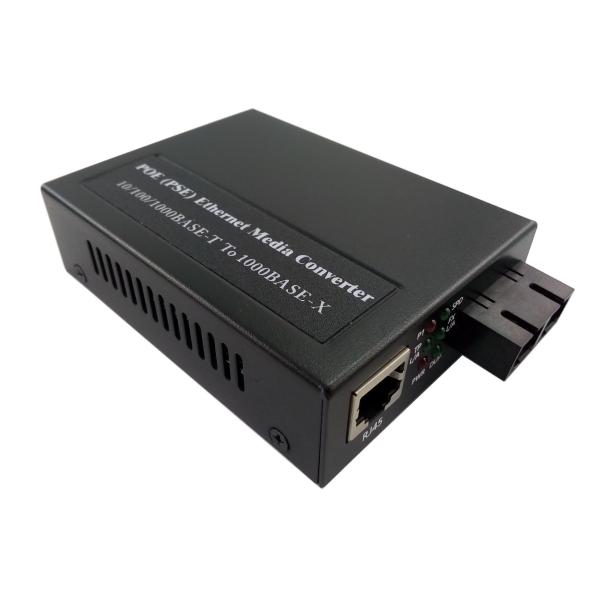1310nm 1550nm 802.3at PoE Media Converter 2xRJ45 1xSFP Connector