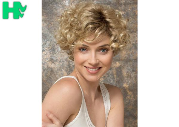 Ladies New Stylish Synthetic Dark Blonde Short No lace Full Hair Wig