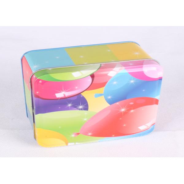 CMYK Printing Square Metal Tins , Food Grade Tinplate Material Metal Gift Box