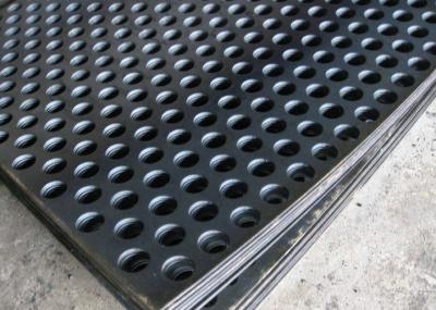 2mm Thick Perforated Steel Mesh , 41 % Open Rating Black Perforated Iron Sheet