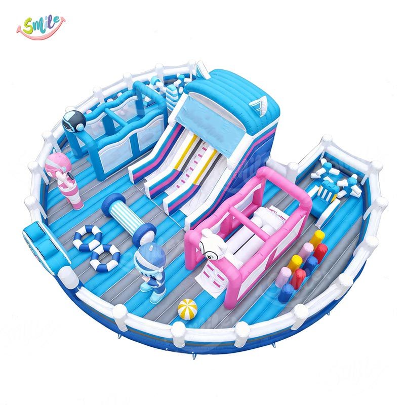 Commercial Space Robot Inflatable Amusement Park Round Astronaut Theme Bouncy
