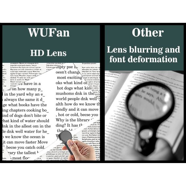 Hands Free Magnifying Glass Necklace for Reading Large Full Book Page Magnifier Neck Wear Magnifier for Reading