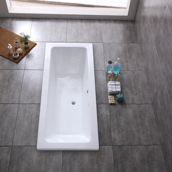UK Standard Traditional Acrylic Drop in Bathtub with Center Drain and Simple Function
