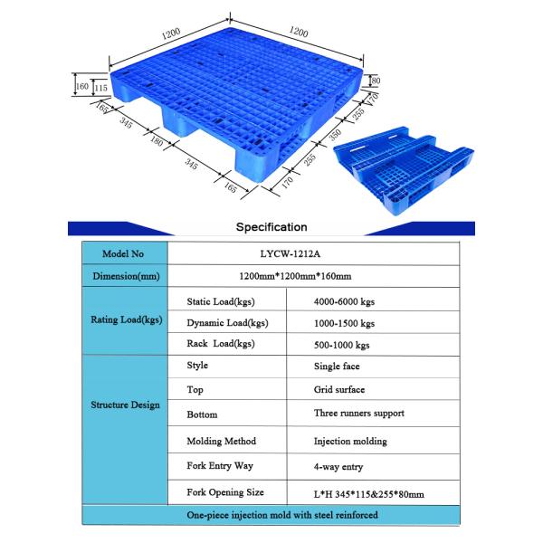 Голубая сверхмощная Nestable передача грузов паллетов Epal евро HDPE паллета
