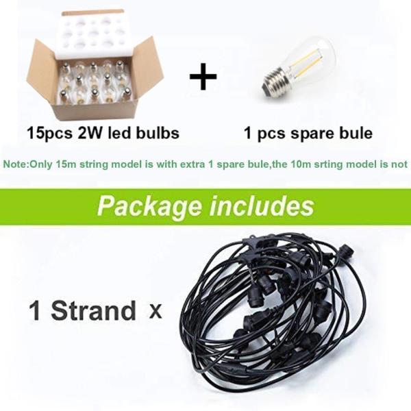 Outdoor Waterproof Edison S14 E27 Bulb LED Lights String Connectable Festoon Garland Wedding Christmas Lamp Decoration Light