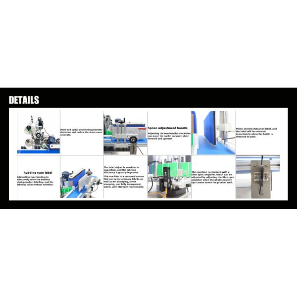 High Speed Marking Bottle Labeling Machine 110V Automatic Desktop Conveyor Round Bottle Plane Labeling Machine Adjustable High Speed 25-50PCS/Min