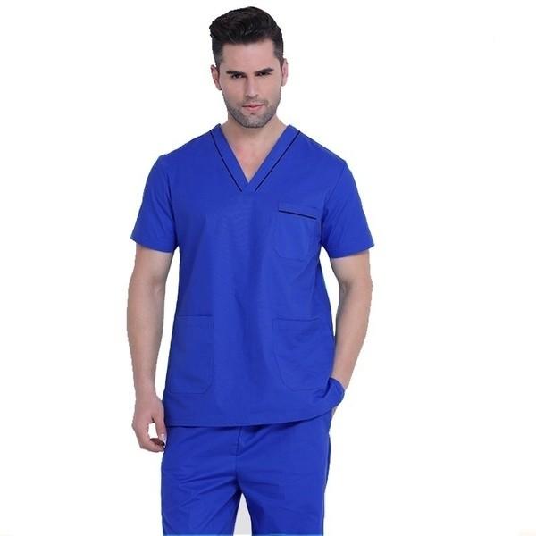 factory custom hospital lab coat medical scrubs uniforms v neck rayon mix fabric men uniform scrubs