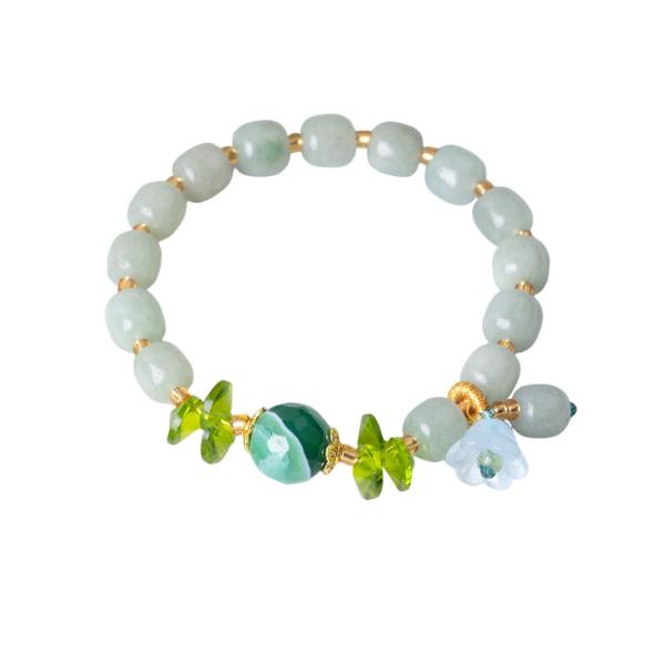Shetai Jade Pulseira de contas para presente Jade natural DIY Joias artesanais para a saúde Beleza e harmonia Jane Gems