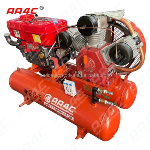 AA4C Reciprocating Portable mining industry piston diesel air compressor outdoor air pump workshop air source AA-W2.8/5