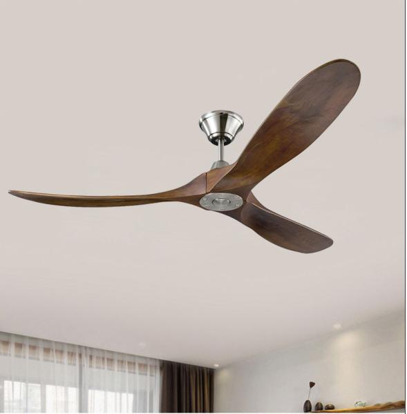 Fabricante 110V 220V AC sólido 3 cuchillas ventilador de techo de madera 52 pulgadas 56 pulgadas 60 pulgadas con luz