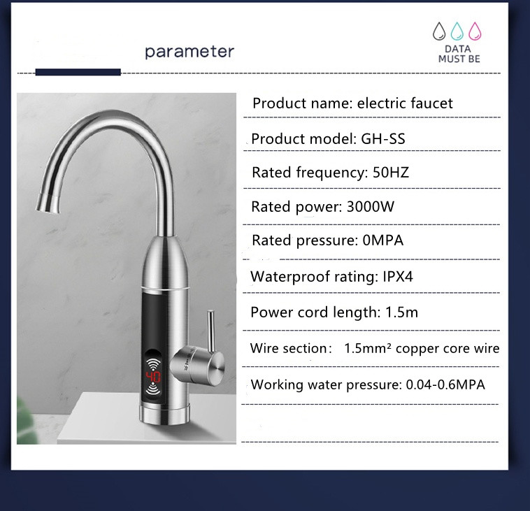 Кран 50HZ Ipx4 Bathroom Faucet горячей воды элемента 304 SS немедленный электрический