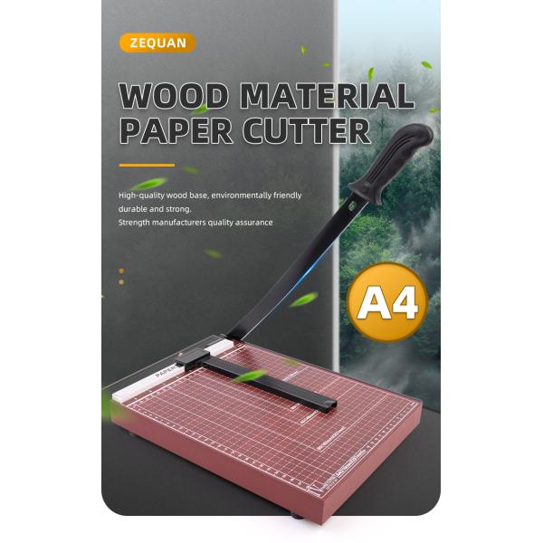 37 kg ZEQUAN A4 Tricotteur de papier à guillotine pour bureau, photo, carton, coupe-papier manuel