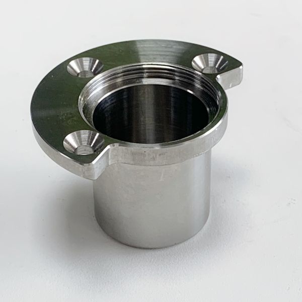 CNC Turned And Milled Stainless Steel Flange Shaft Sleeve With Internal Thread