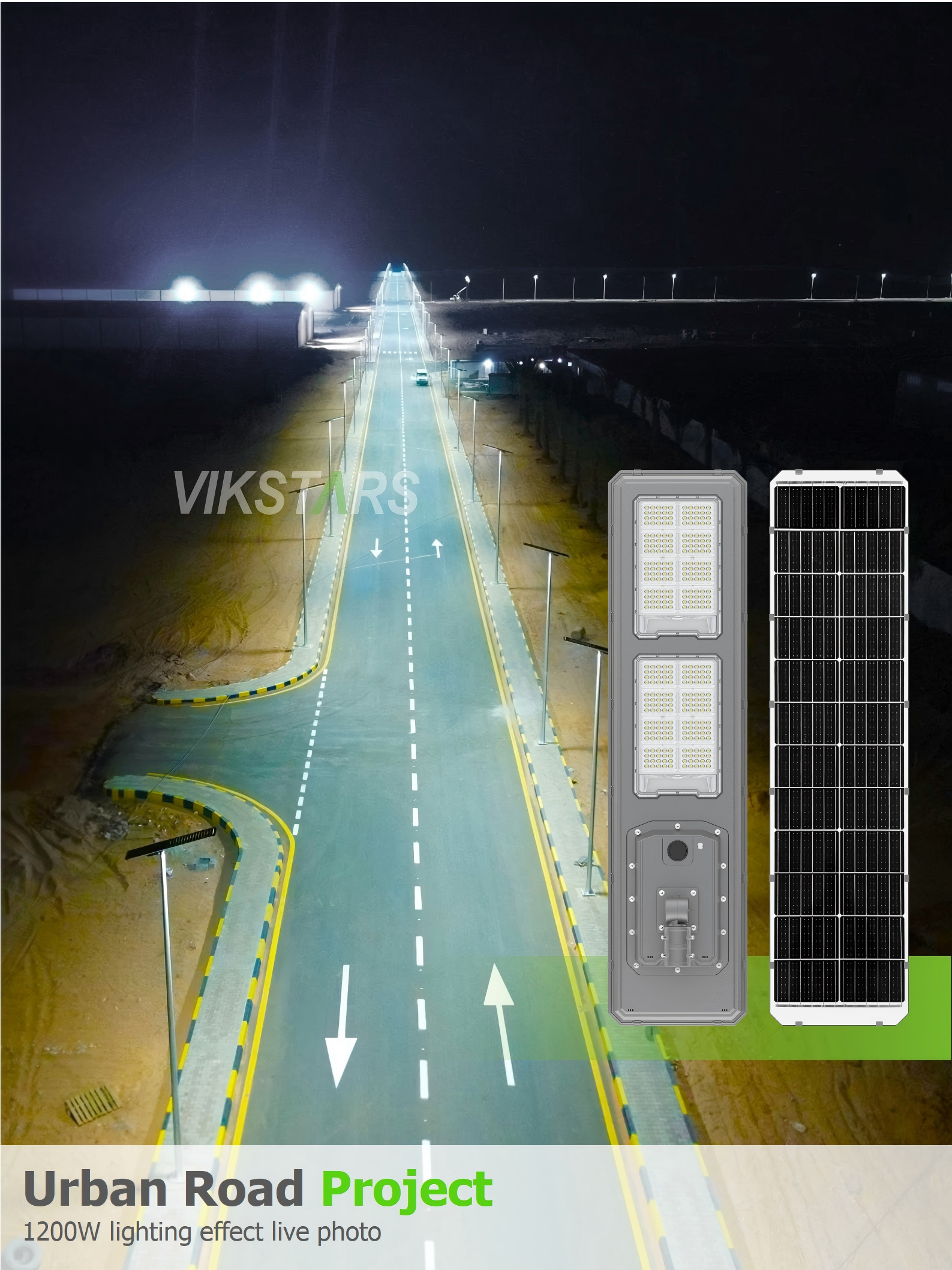 Nueva lámpara de calle solar bidireccional IP66 LED luz solar de jardín 600W 900W todo en uno luces solares de paisaje